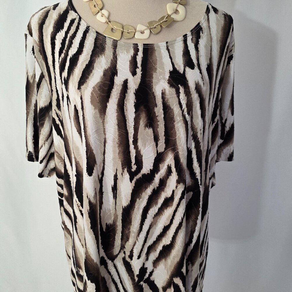 JM Collection Ivory Brown Beige Size 3X Accessory not included   T562